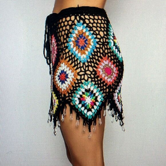 New! AKIRA PACK YOUR BAGS RHINESTONE TRIM CROCHET SKIRT SIZE SMALL - Picture 2 of 13